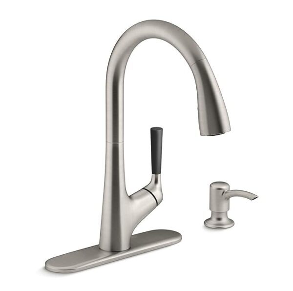 Kohler Malleco Pulldown Sink Tap for Kitchen - Minimum pressure required 2 bar - Vibrant Stainless Finish