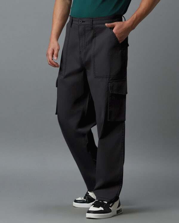 Men's Grey Oversized Cargo Pants